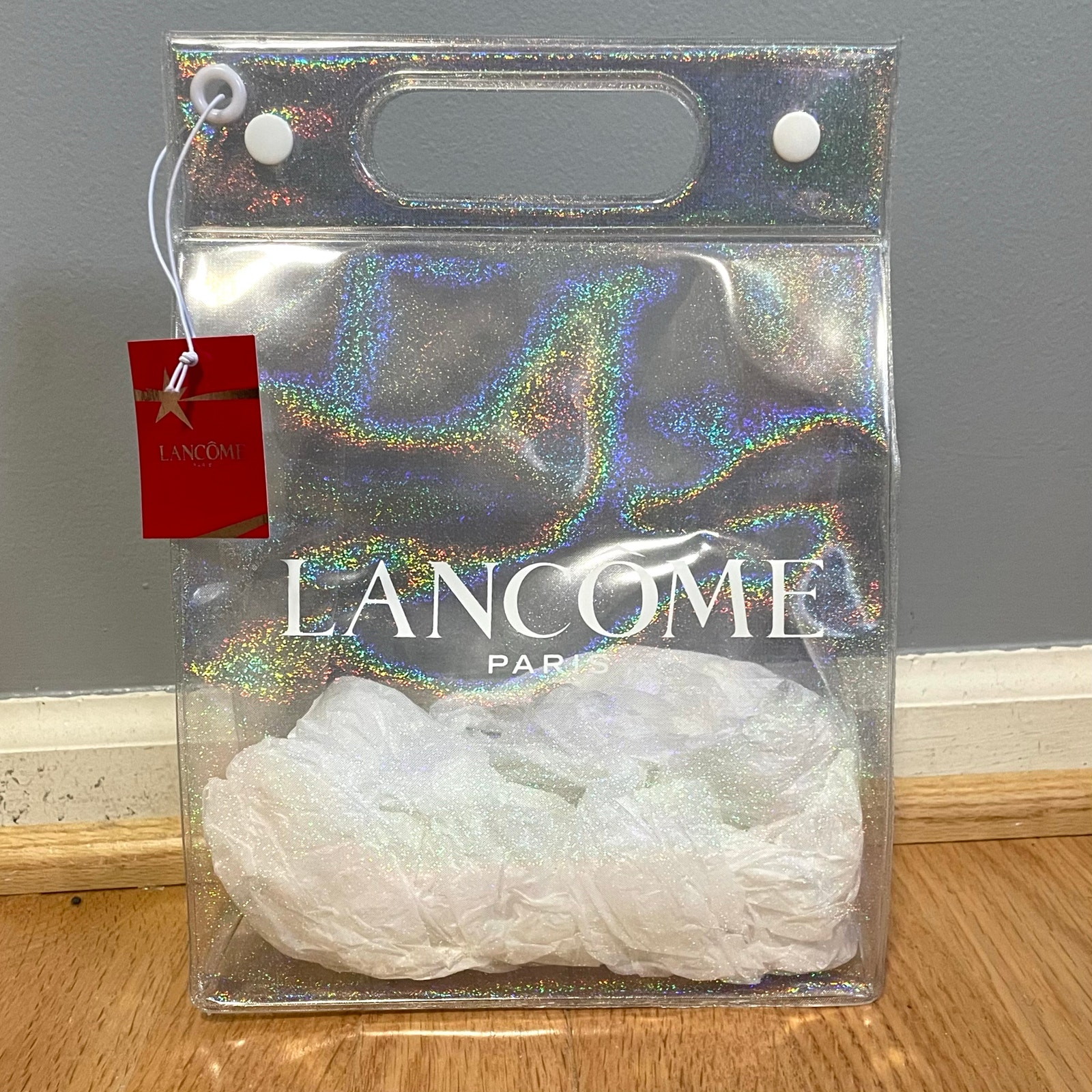 Lancome Clear Sparkle Clutch Cosmetics Makeup Bag New